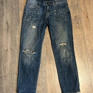 Jennifer Lopez Blue Distressed Ankle Jeans